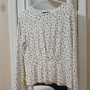 Elegant Black and White Polka Dot Women's Top